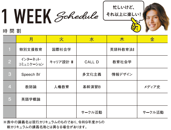 森髙さんの時間割